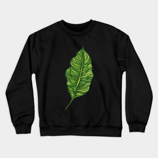 Green leaf Crewneck Sweatshirt by DrawingsInBloom